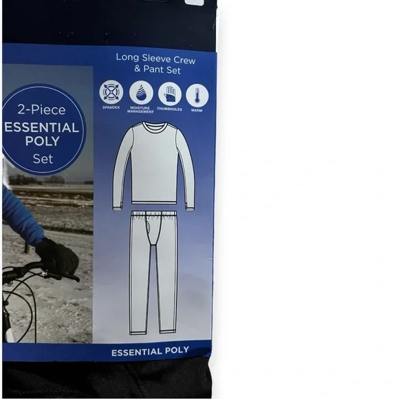 NEW Cuddl Duds Boys Black 2-pc Warm Base Layers Crew /Pant - Picture 5 of 7